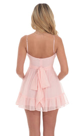 Chiffon Ruffled Dress in Pink